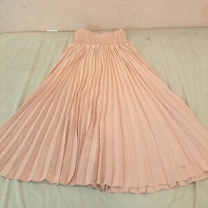 Pink Pleated Maxi Skirt